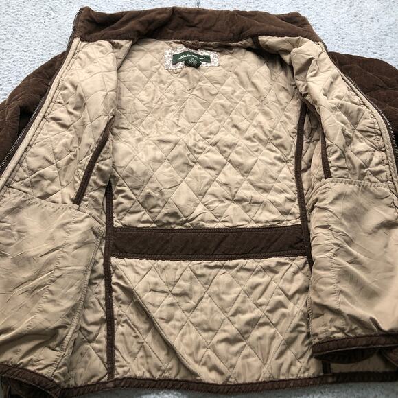 Eddie Bauer Quilted Trucker Jacket Womens XL Long Sleeve Pocket Brown - Picture 6 of 7